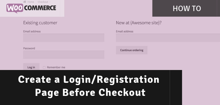 Login/Registration form that will show before checkout