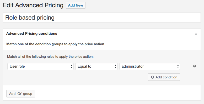 Role based pricing