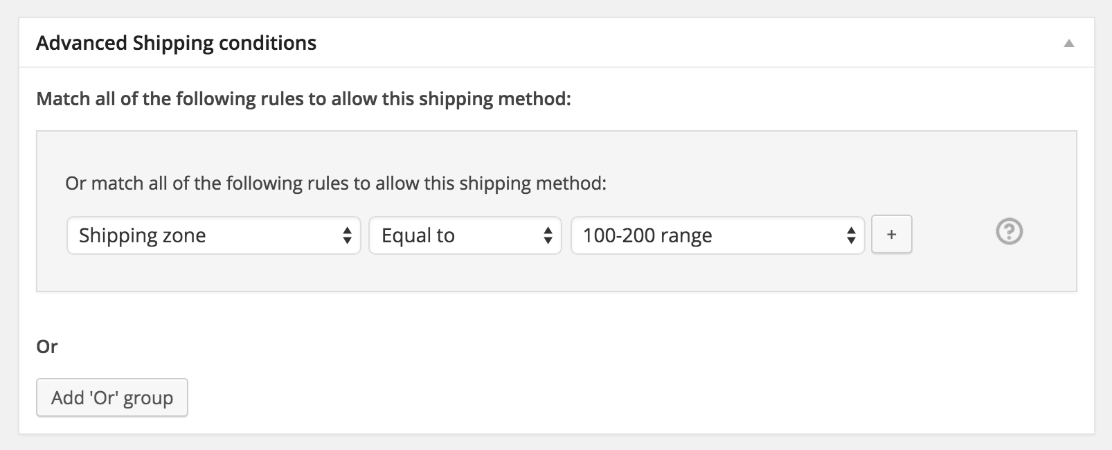 WooCommerce Shipping Zone condition